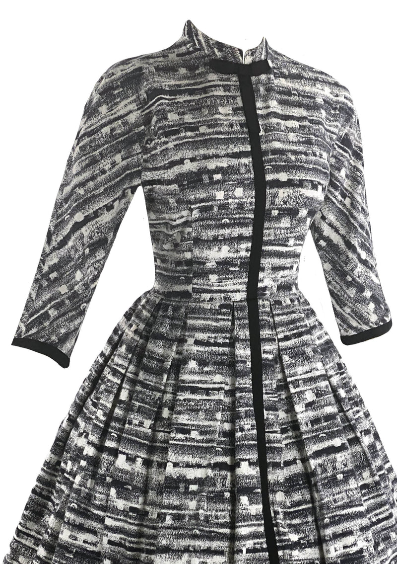 Vintage 1950s B&W New Look Cotton Dress- New!