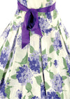 Vintage 1950's Designer Lilac Hydrangeas Cotton Dress  - New!