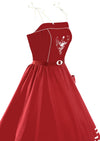 Vintage Nautical 1970s Red Cotton Sundress - New!