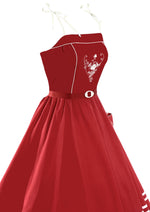 Vintage Nautical 1970s Red Cotton Sundress - New!