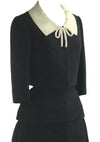 1960s Rare Lilli Ann Black and Cream Ribbed Gabardine Suit - New!