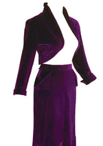 Sensational Figure Hugging 1950s Plum Velvet Suit - New!