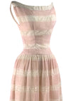 Dreamy 1950s Pink & White Lace & Pin Tucks Dress - New!