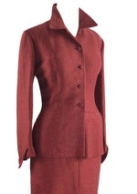 1950s Designer Lilli Ann Cranberry Red Silk Suit- New!