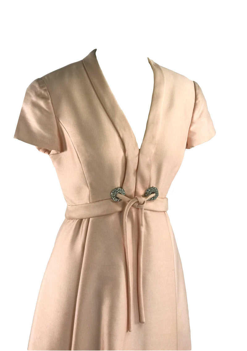 Vintage 1960s Ice Pink Silk Designer Dress- New!