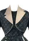 Vintage 1950s Turquoise Blue & Black Dress Ensemble- New!