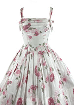 1950s Muted Pink Roses Floral Sundress- New!