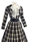 Late 1950s to Early 1960s Brown Plaid Cotton Dress- New!