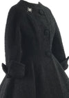 1950s Designer Lilli  Ann Black Boucle Princess Coat- New!