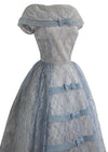 Lovely 1950s Cornflower Blue Lace Dress - New!