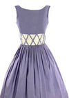 Sweet Late 1950s Aldens Label Lavender Cotton Dress- New!