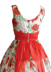 1950s  Orange Roses Organza Party Dress  - New! (special order)
