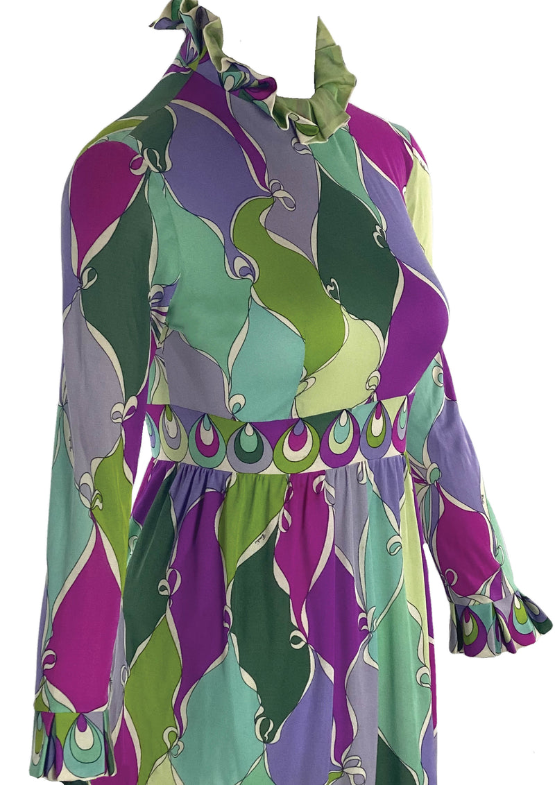 Authentic 1960s Op Art Silk Jersey Pucci Designer Dress- New! 🌹