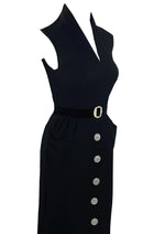 Late 1950s Black Ribbed Wiggle Dress- New!