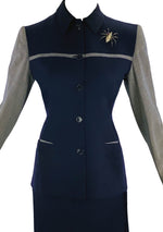 Rare 1940s Navy & Herringbone Lilli Ann Designer Suit- New! (SOLD)