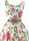 1950s John Wolf Bright Pink Pique Cotton Sun Dress- New!