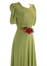 Stunning 1930s Crepe Chiffon Party Maxi Dress - New!