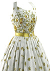 1950s Golden Roses Trellis Border Dress - New!