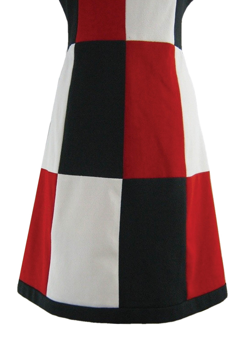 1960s Mod Red, Black & White Mondrian Style Dress - New! (On Hold)