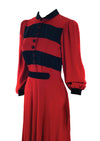 Striking Late 1930s Early 1940s Red & Black Dress- New!