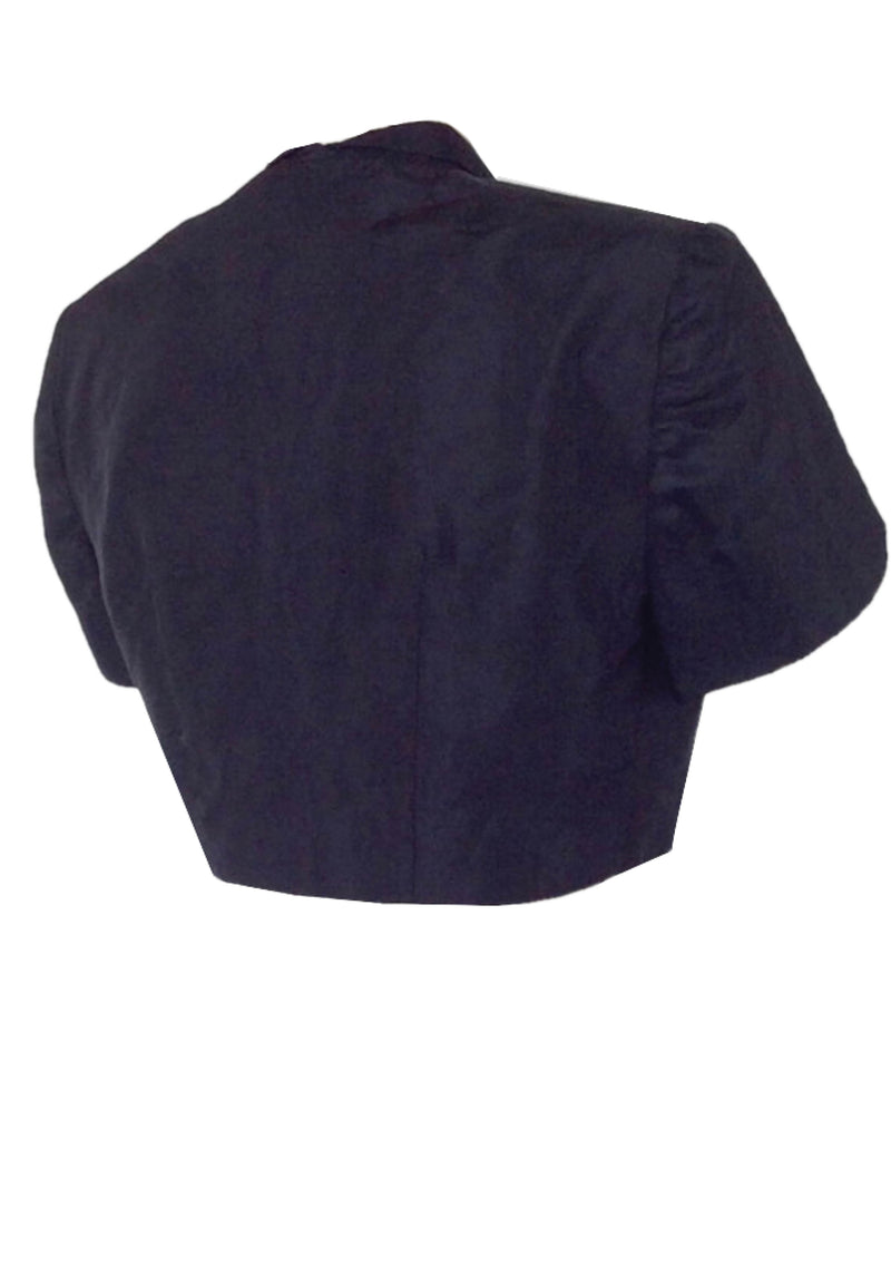 Vintage 1950s Black Nylon Taffeta Bolero