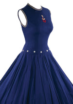 Vintage Late 1950s Designer Cotton Sailor Dress - NEW!