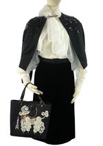 Vintage Late 1950s Black Velvet Straight Skirt- New!