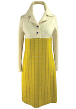 Vintage 1970s Golden Yellow and Cream Wool Ensemble - New!