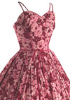 1950s Red and Pink Roses Cotton Sundress - New!