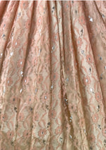 1950s Mushroom Pink Lace Party Dress with Silver Thread - New!