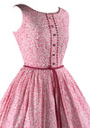 Late 1950s Early 1960s Pink & White Floral Dress- New!