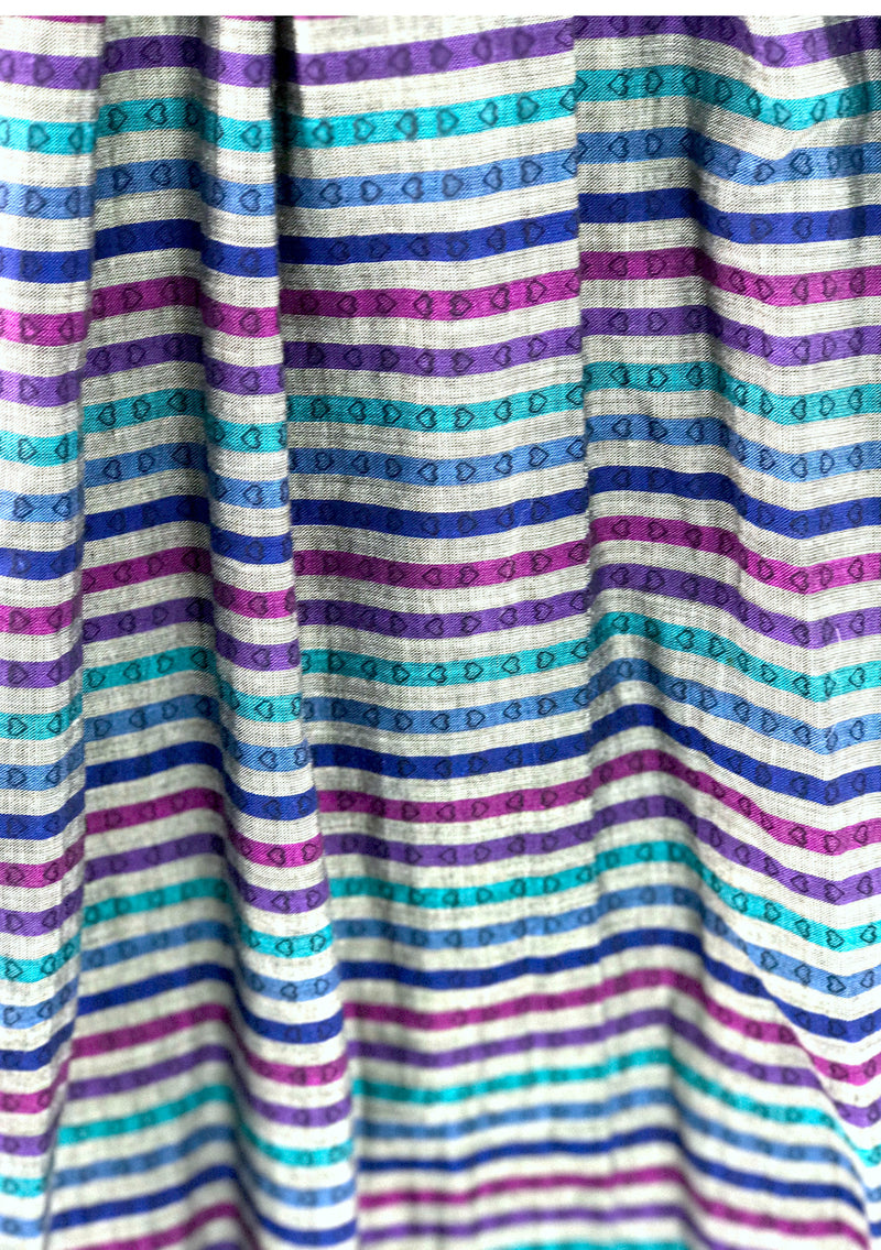 1950's Slate, Blue, Jade & Purple Striped Dress - New!