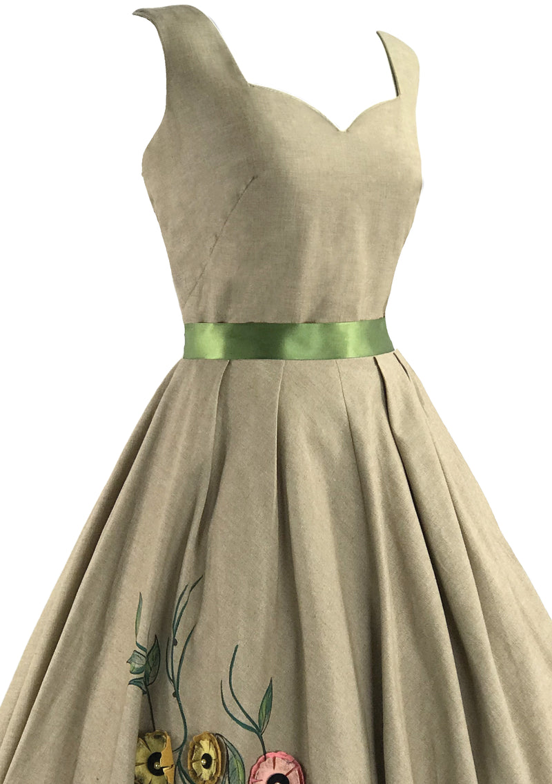 Vintage 1950s Marjorie Montgomery Applique Dress- New!