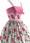 Gorgeous 1950s Pink Roses Horrockses Designer Dress- New!