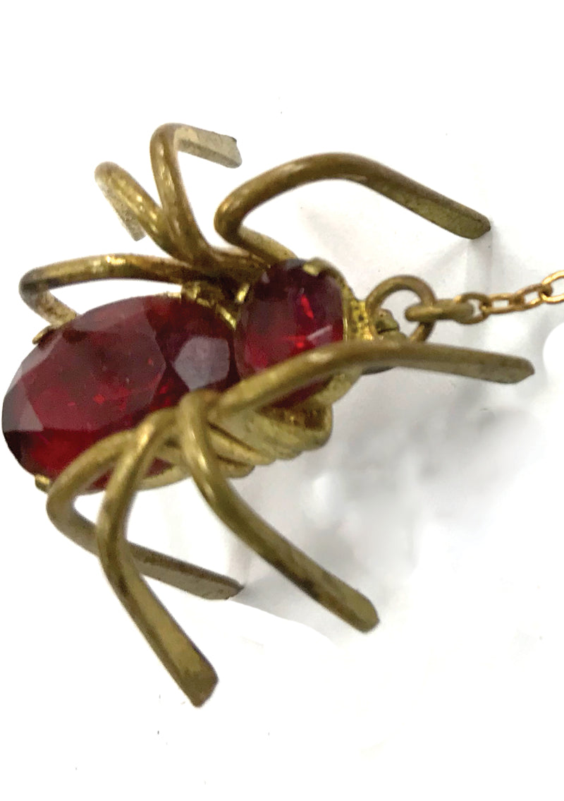 Vintage 1950s 3D Spider and Fly Novelty Brooch - New!