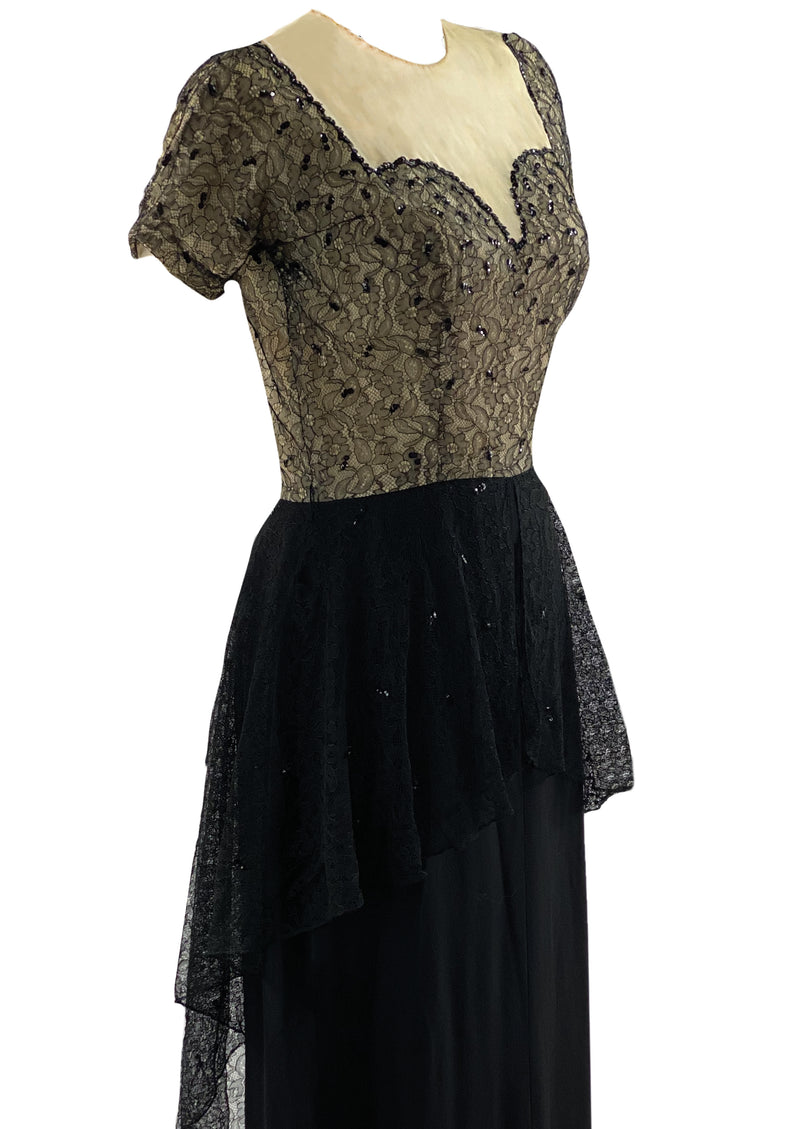 Vintage 1940s Black Designer Frank Starr Gown - NEW!