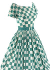 Late 1950s Suzy Perette Designer Checkerboard Cotton Dress- New!