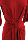 Dramatic 1940s Red Crepe Sculptured Dress- New!