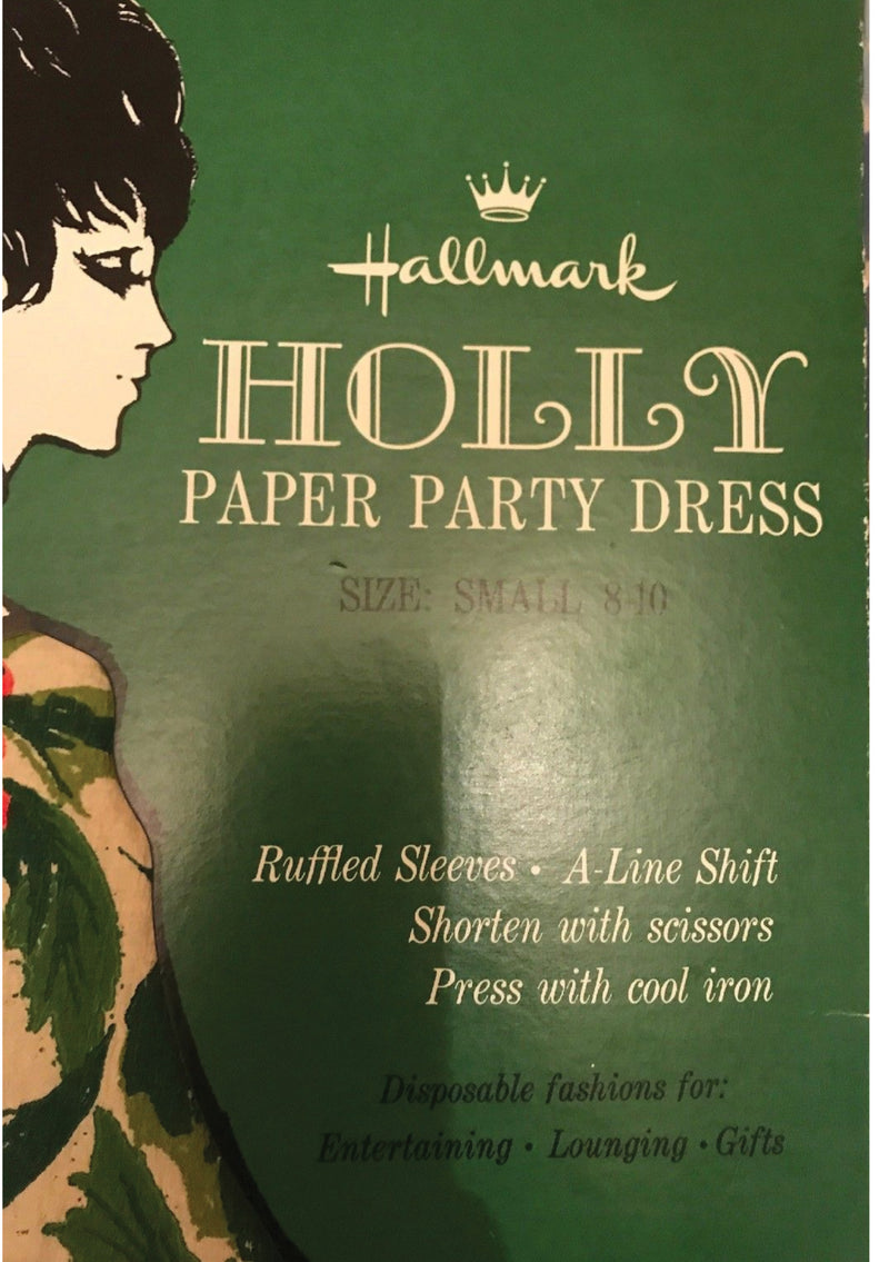 Vintage 1960s Holly Paper Party Dress - New!