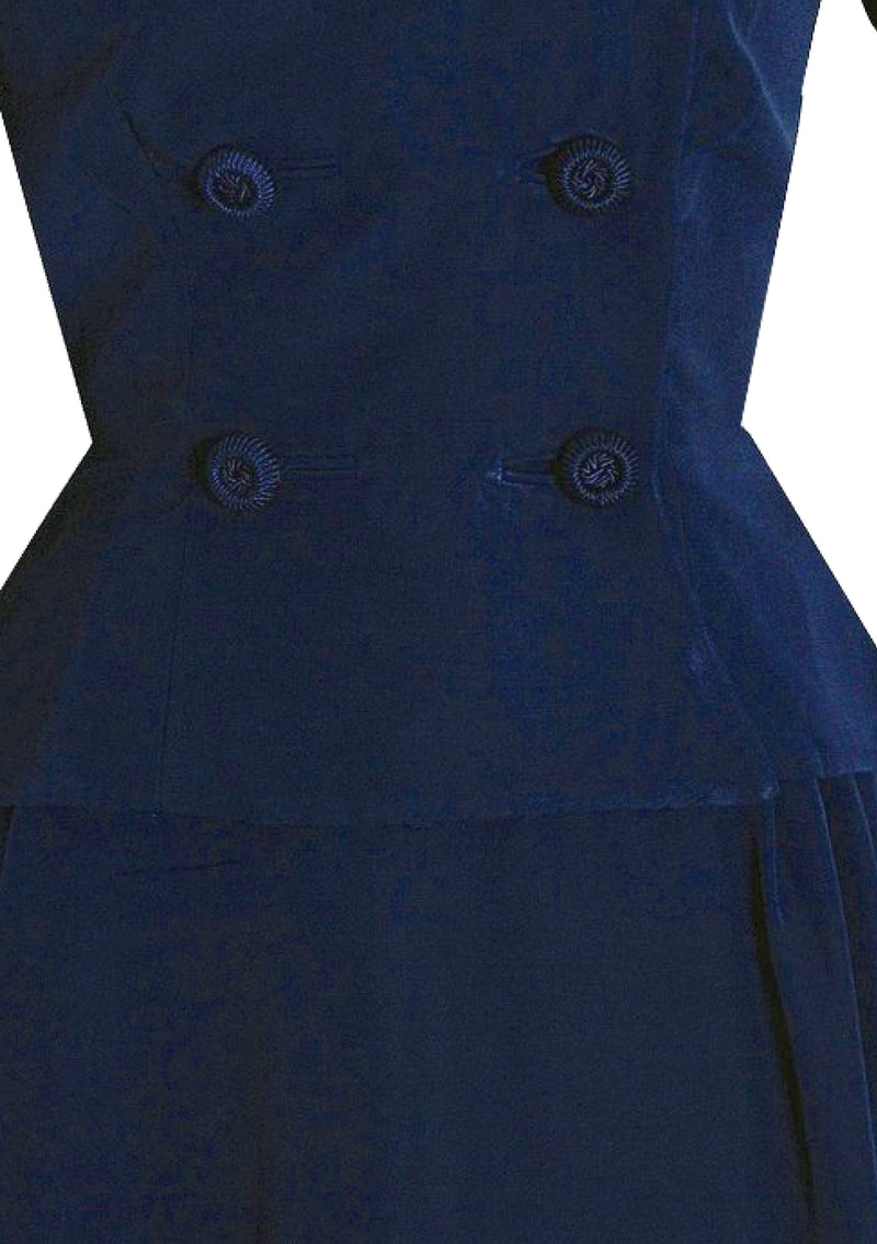 Vintage 1940s Navy Blue Gabardine Suit- New!