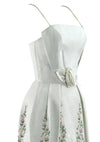 1960s White Linen Floral Embroidered Party Dress - New!