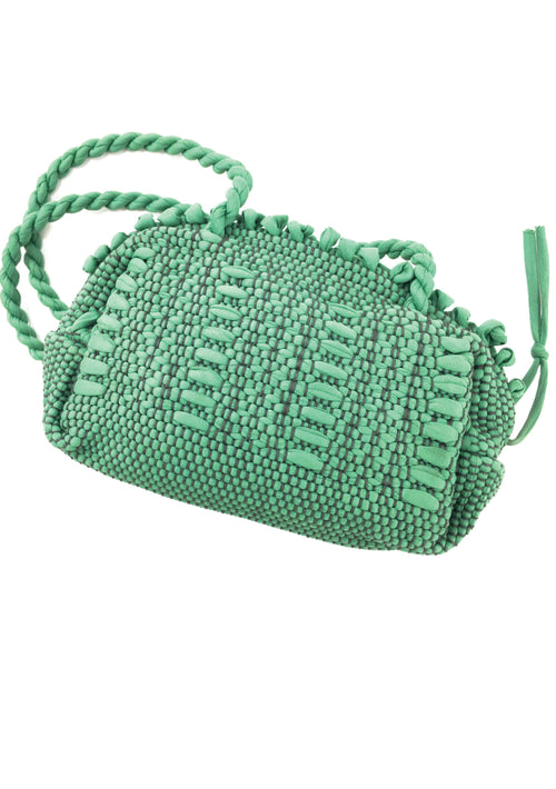 Vintage 1940s Green Cord Woven Purse - New!