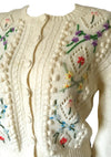 Vintage 1940s Embroidered Cream Cardigan  - New!