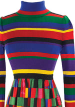 1960s Colour Block Designer Knit Dress- New!