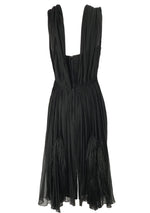 1950s Black Designer Black Silk Chiffon Cocktail Dress - New!