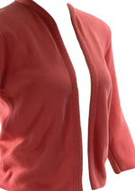 Lovely Deep Coral Pink Late 1950s Cardigan- New!