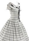 Late 1950s Black and White Stripe Cotton Dress - New!