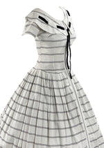 Late 1950s Black and White Stripe Cotton Dress - New!
