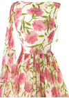 Early 1960s Pink Carnations Chiffon Dress - NEW!
