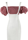 Late 1950s to Early 1960s Red & White Wiggle Dress - NEW!